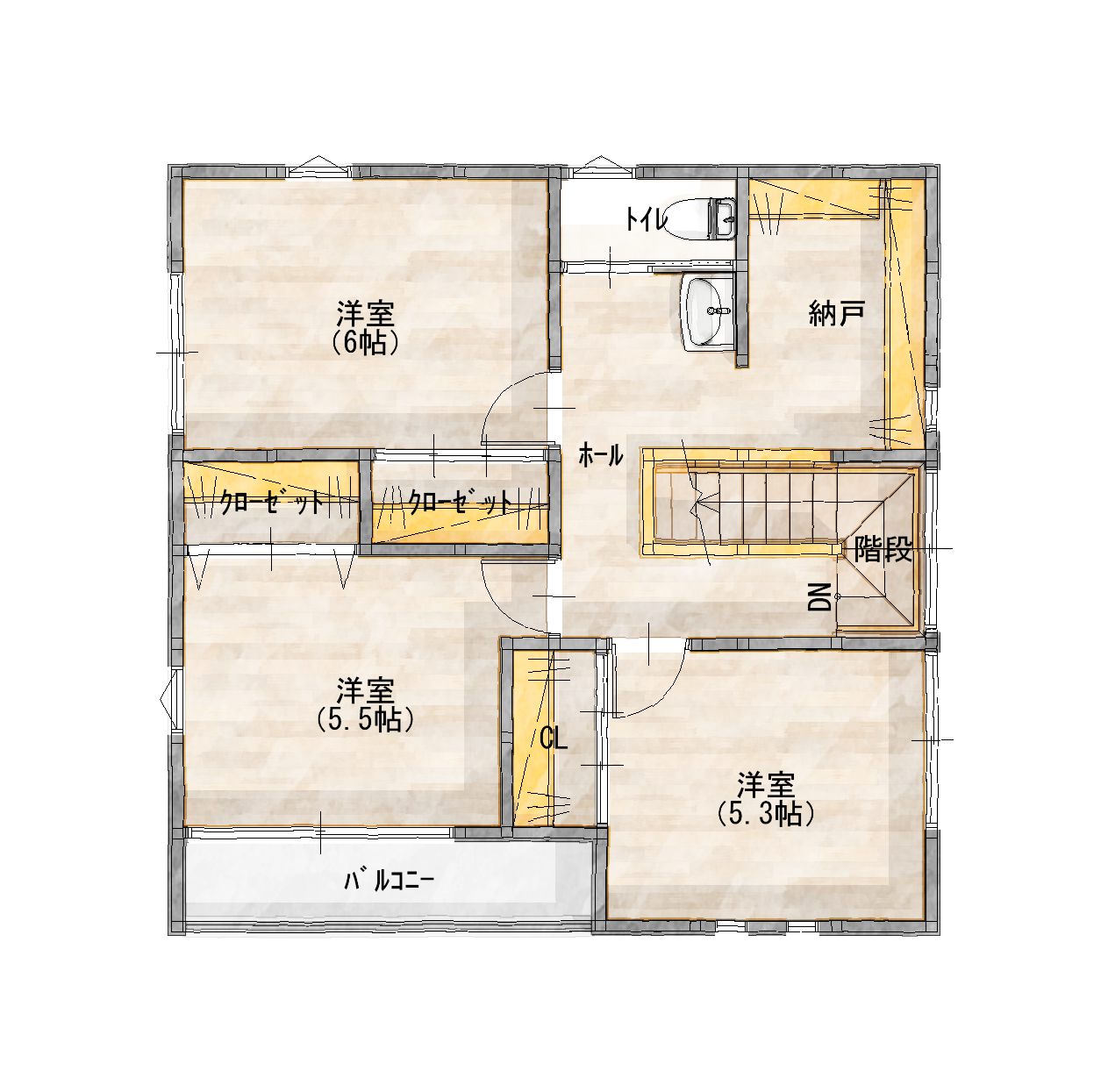 家族の成長に合わせて、使い方が変わる4LDK|LB平木Ⅱ N号地(建築中)
